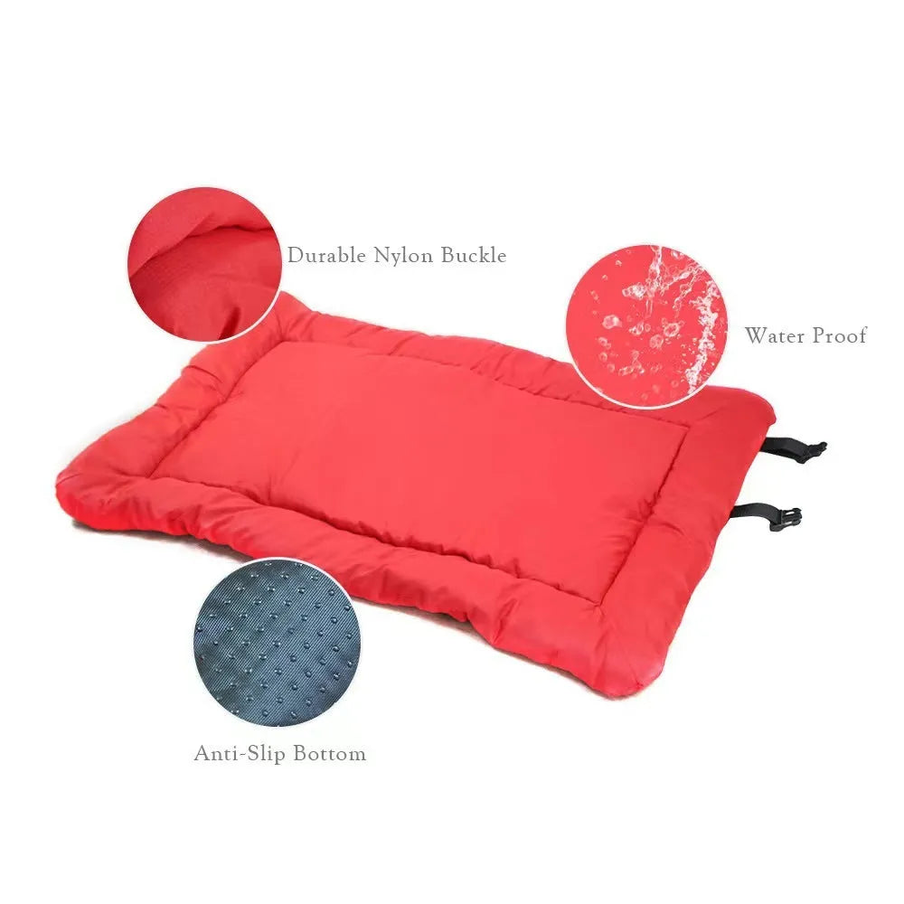 Foldable outdoor dog bed in blue colour, 1200D Oxford material, PU waterproof, non-slip bottom, 90x60cm