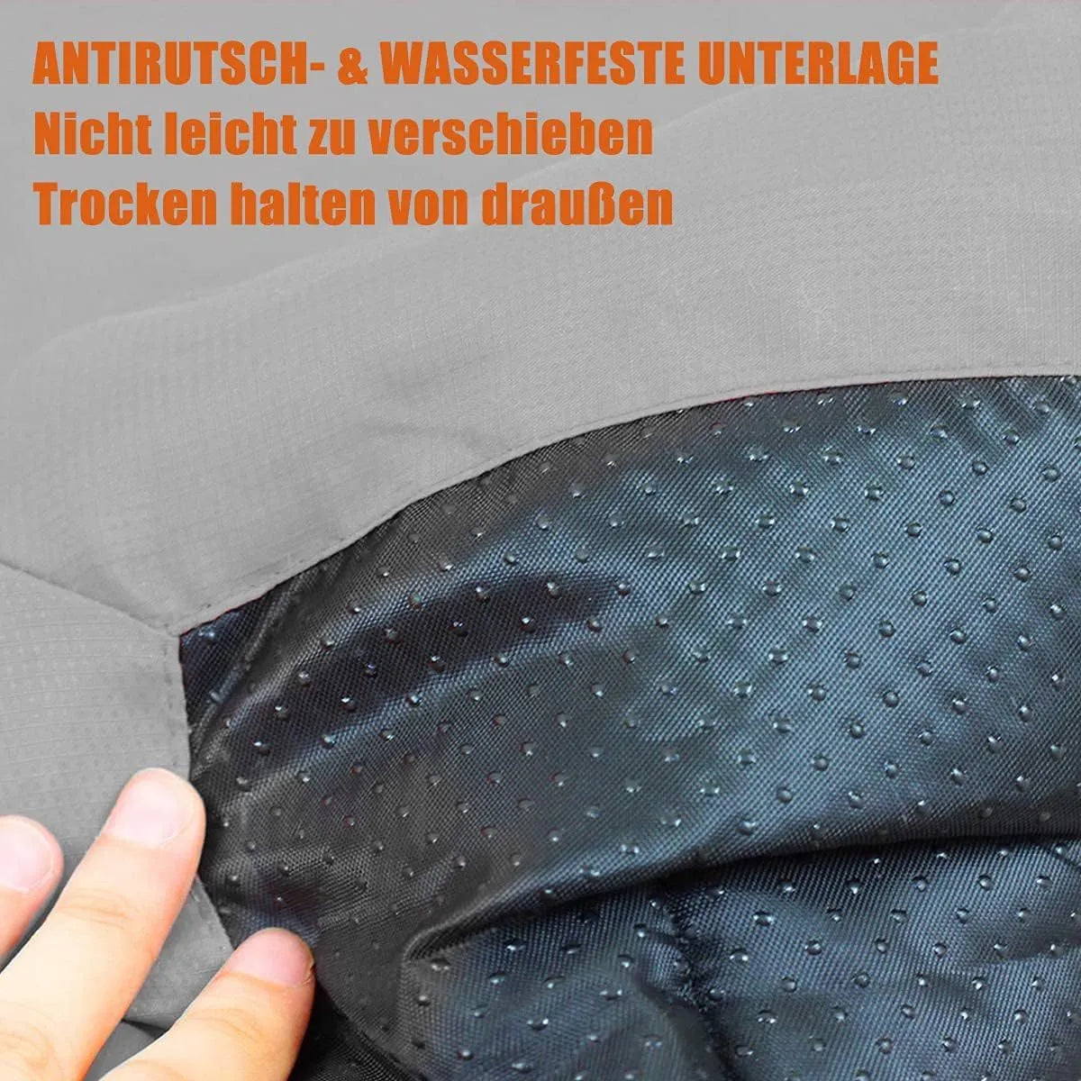 Foldable outdoor dog bed in blue colour, 1200D Oxford material, PU waterproof, non-slip bottom, 90x60cm