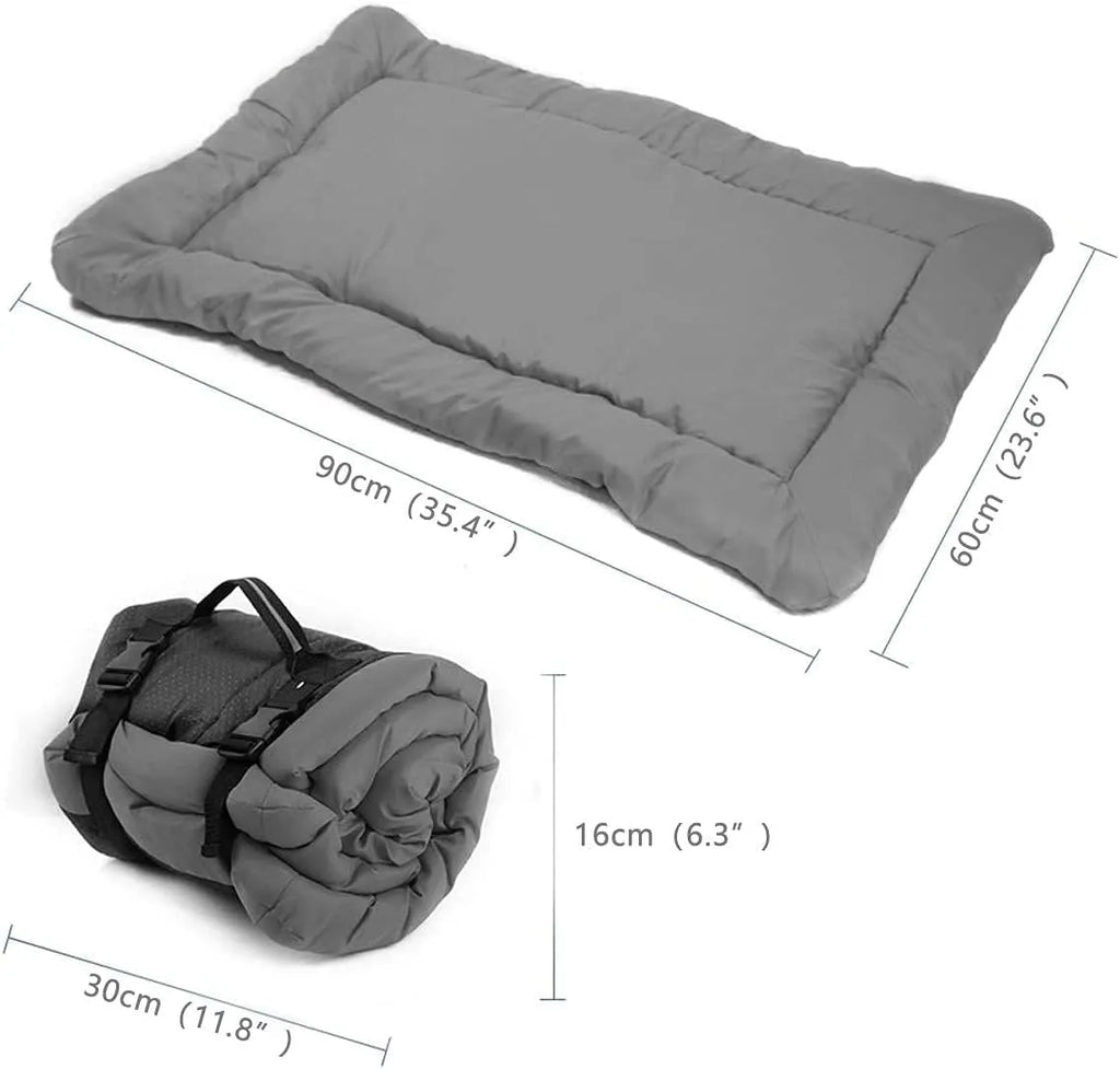 Foldable outdoor dog bed in blue colour, 1200D Oxford material, PU waterproof, non-slip bottom, 90x60cm