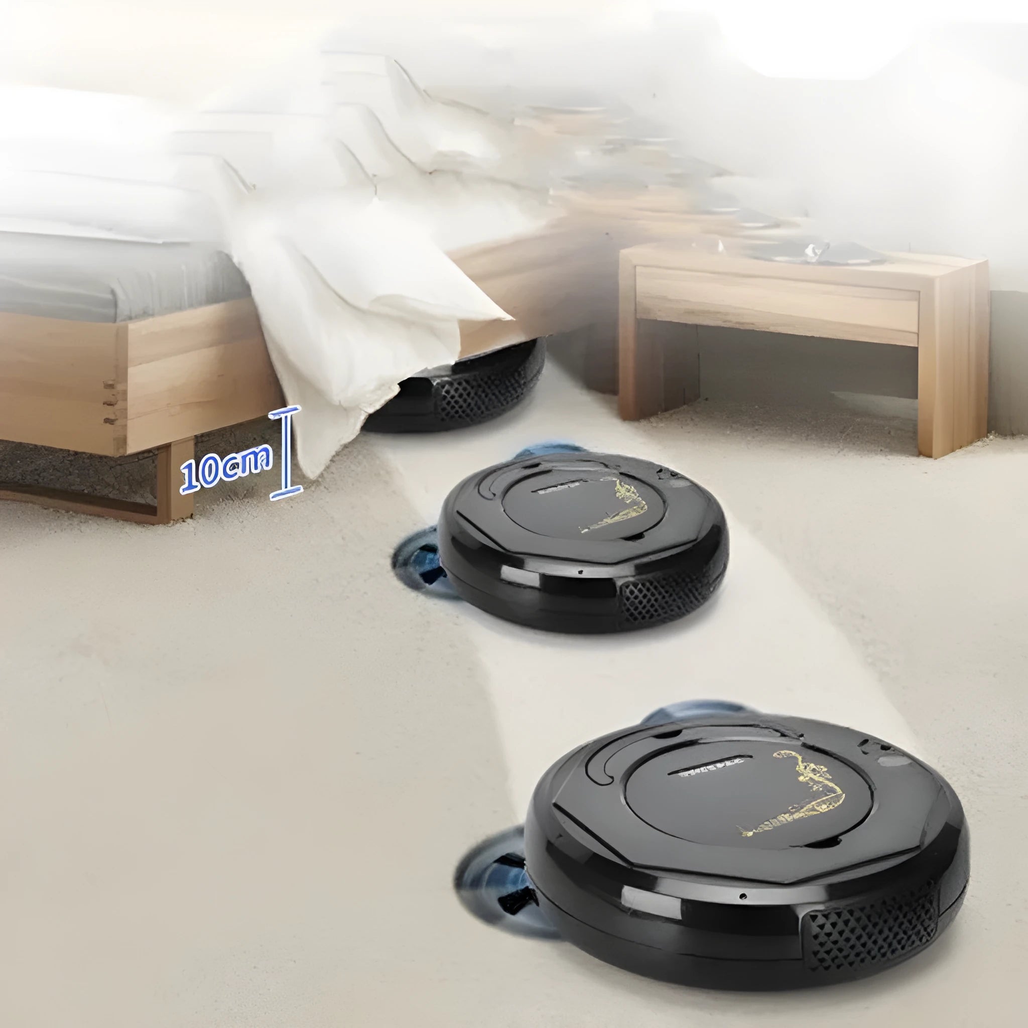 Lazy Smart floor sweeping robot vacuum cleaner in blue, black, or white colours
