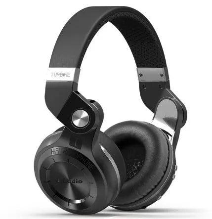 Bluedio T2 Plus Bluetooth wireless over-ear headphones in blue colour with headband.