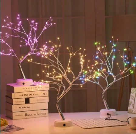 Christmas decoration LED pearl tree light with starry touch light in warm white