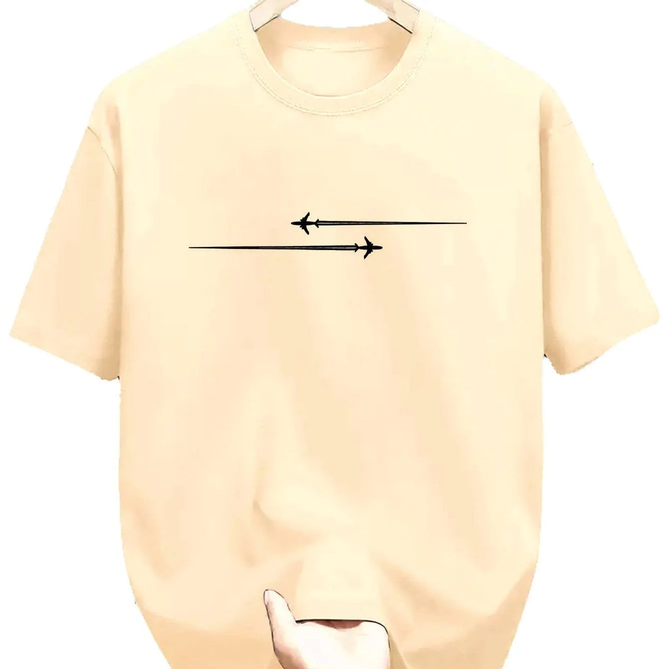 Pattern printed comfortable sports round neck T-shirt in cotton blend with cartoon design, loose fit, short sleeves