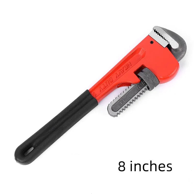 Heavy pipe tongs made from 45# steel, available in 8 to 18 inch sizes, for gripping water pipes