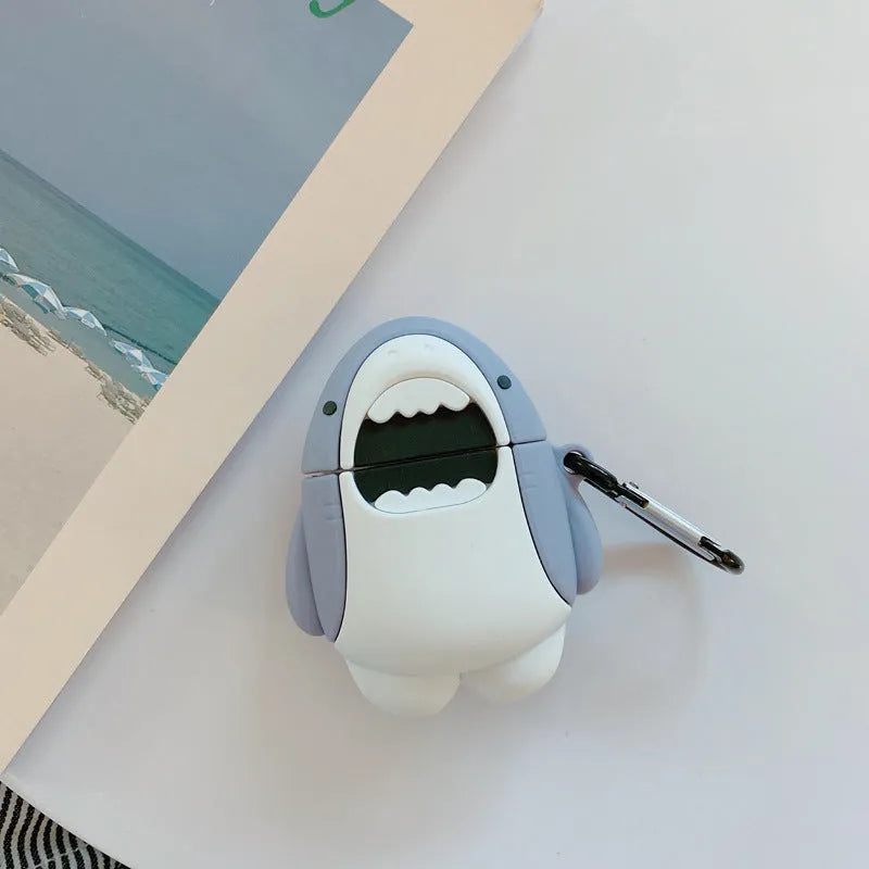 Shark fin design silicon protective cover for Apple AirPods 1st and 2nd generation wireless earphones