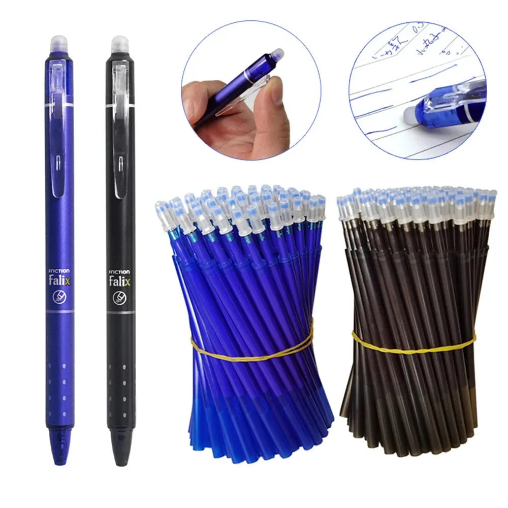 Hot erasable push gel pen with 0.5mm tip for elementary school students