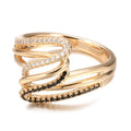 Women's micro-inlaid zircon ring copper electroplating finish colour WK2230