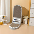 L-shape cat scratching board in grey with vertical and horizontal scratching surfaces