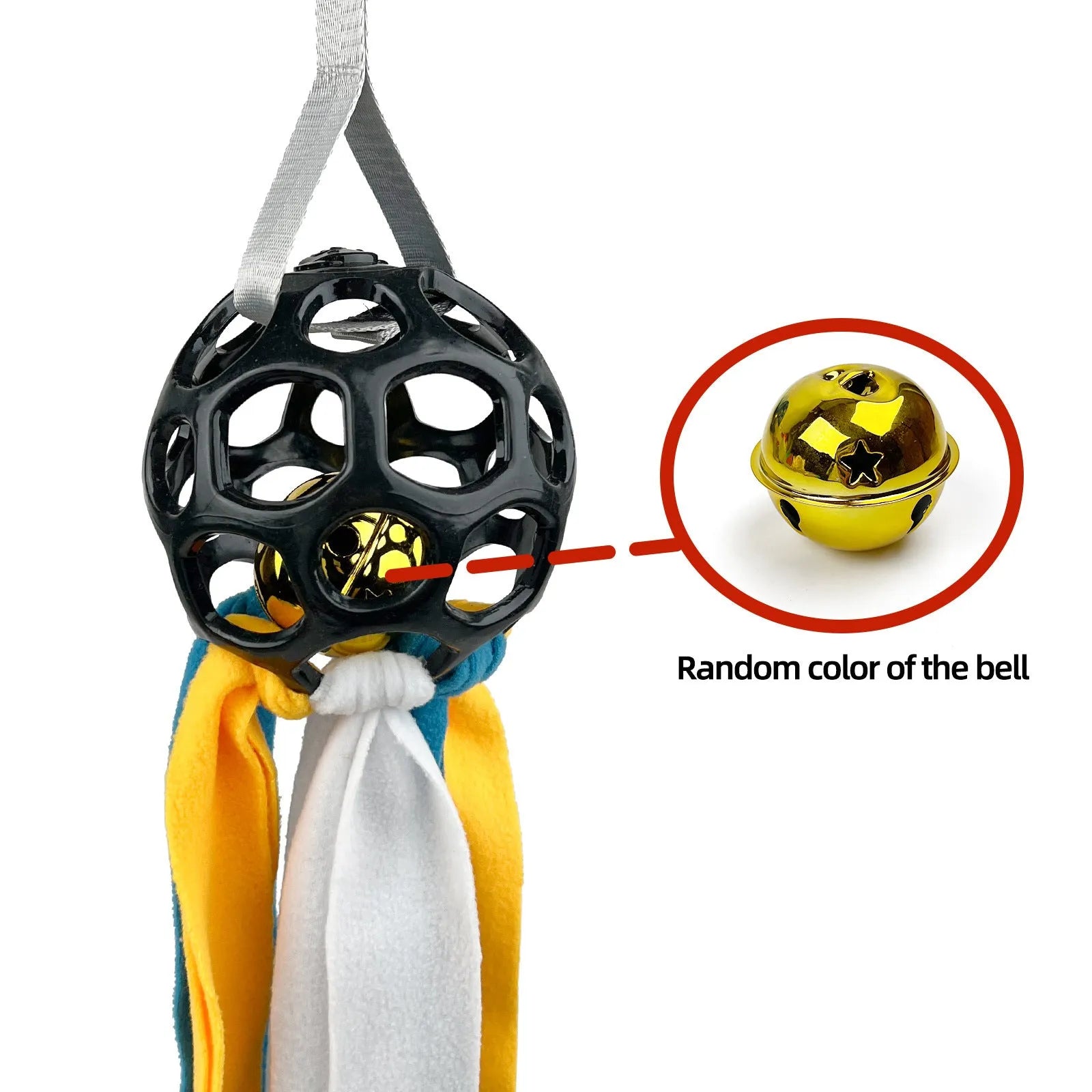 Interactive hollow TPR pet ball with bell for dogs and cats, 75cm, available in five colours