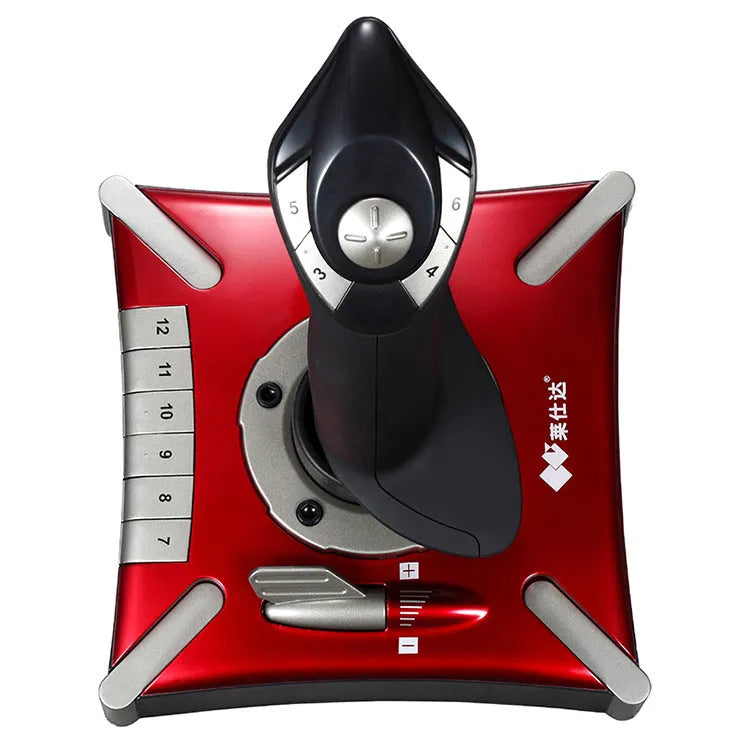 Red USB flight controller joystick for computer simulation games with vibration feedback