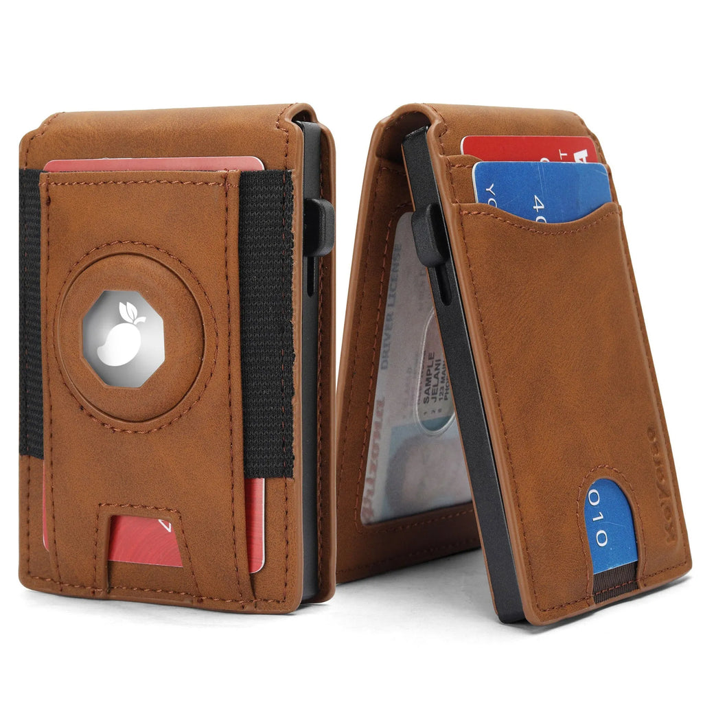 Men's microfibre card holder with synthetic leather lining in three colours: black, dark brown, light brown