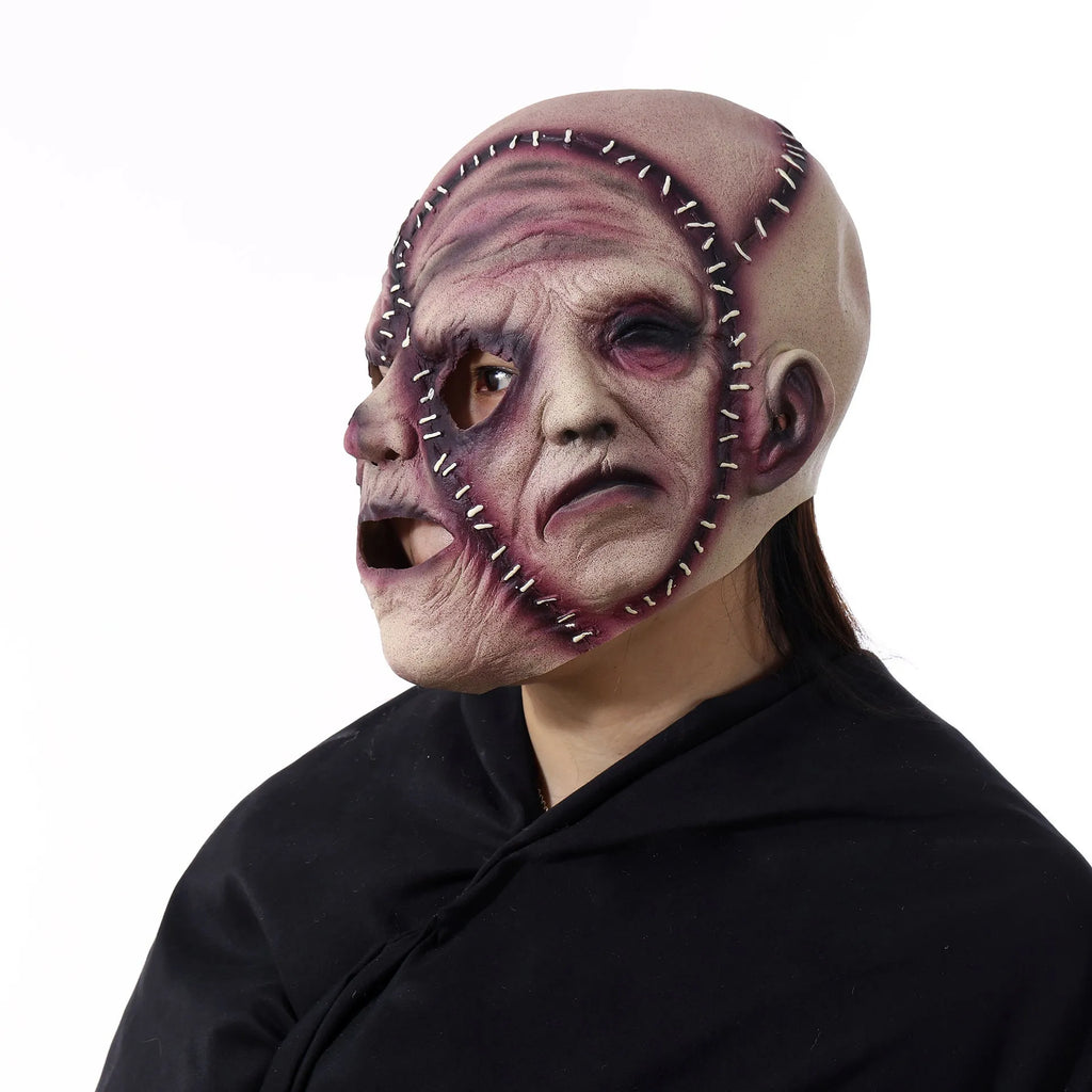 Three-sided grimace horror mask in natural latex for Halloween cosplay parties