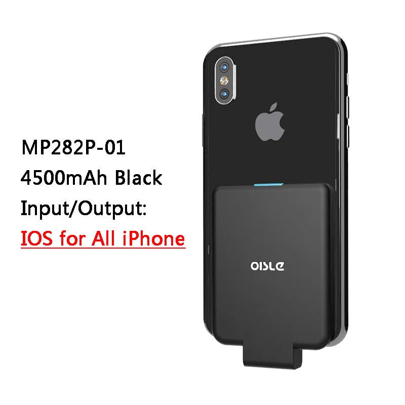 MP282P back clip battery 4500mAh for iPhone Android Type-C in black slim 9mm design