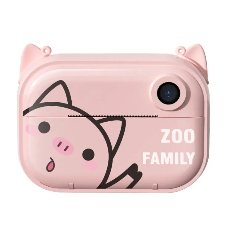 HD digital camera for kids with 2.4-inch LCD screen, 1200W pixel instant print, ABS body, in pink colour