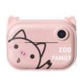 HD digital camera for kids with 2.4-inch LCD screen, 1200W pixel instant print, ABS body, in pink colour