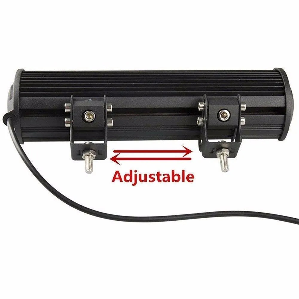 72W double row LED roof light in black aluminium housing, off-road vehicle grille light with 24 LEDs