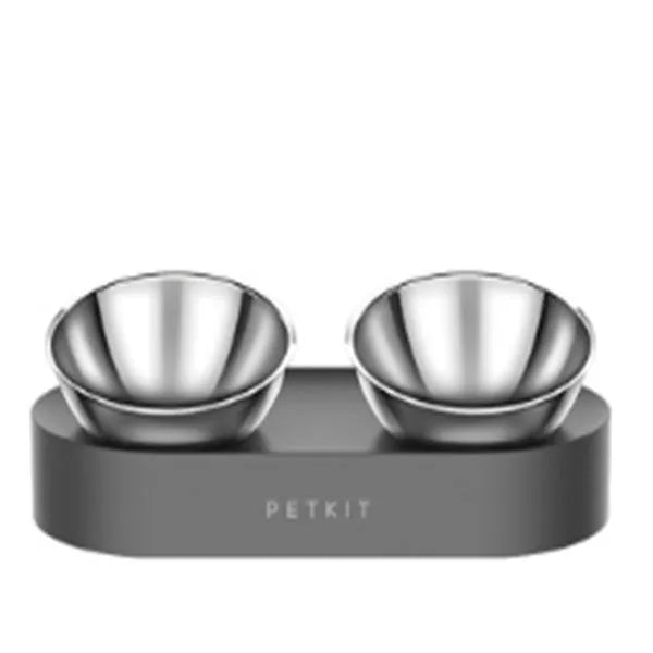 15° adjustable cat bowl set single and double food bowl PC ABS plastic anti-overfill design