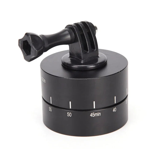 360-degree auto-rotate camera tripod head base for timelapse photography on a tripod.