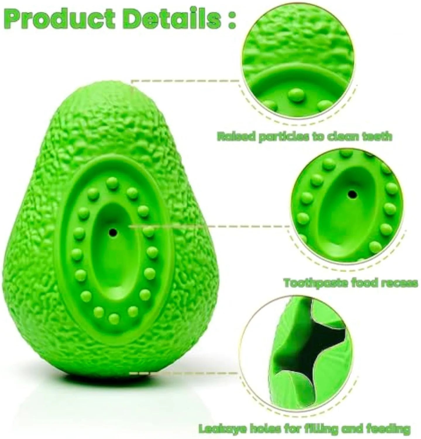 Green indestructible rubber dog chew toy for aggressive chewers on a white background.