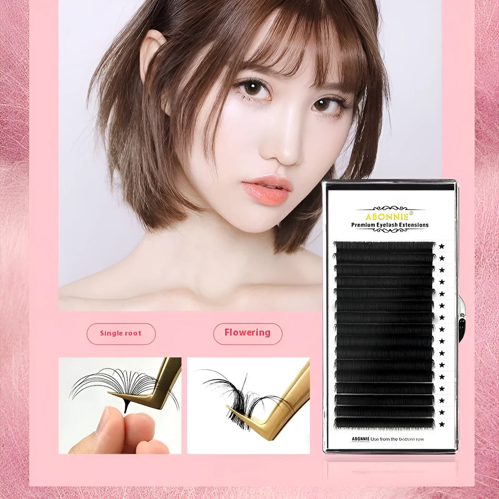 16-row dense false eyelashes in mink hair showing natural volume with multiple length options