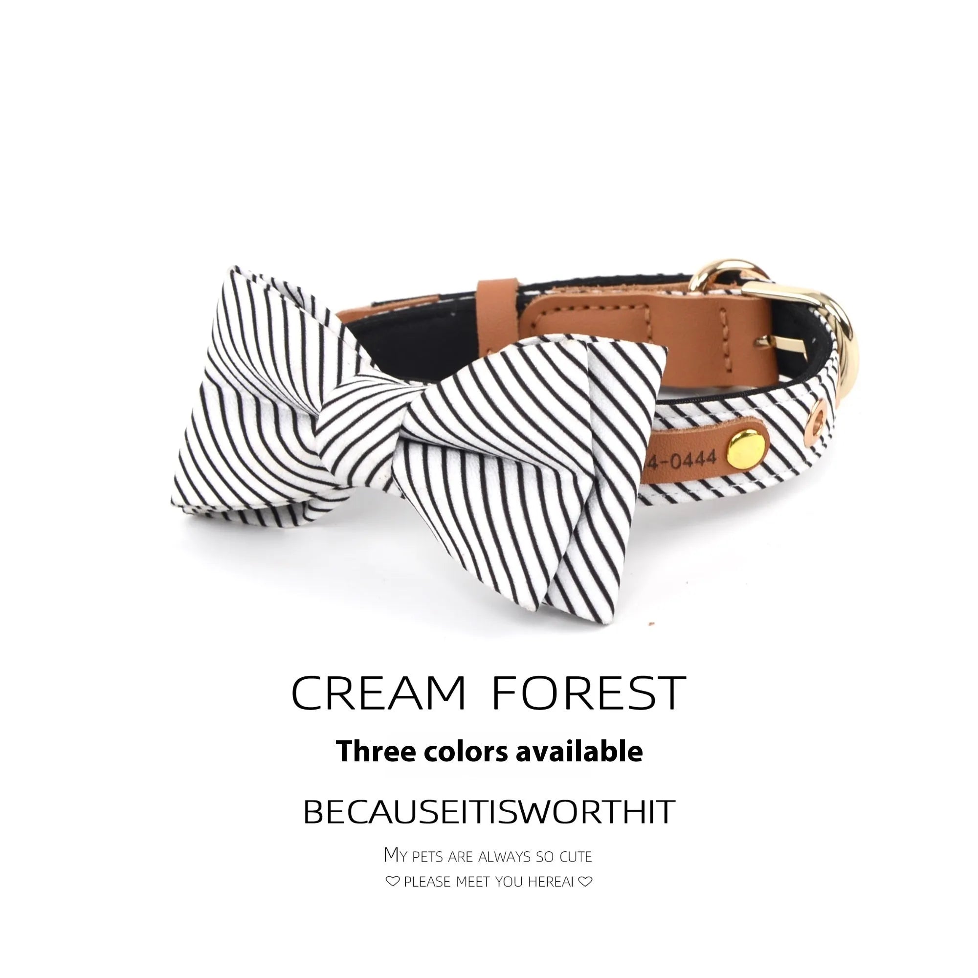 Simple cotton dog collar with detachable bow in white, wine red, and dark blue, 2cm rope width, sizes S M L