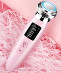 Pink cleansing and rejuvenating beauty instrument with compact 185mm length for home facial care