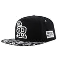 Letter embroidered cotton baseball hat with adjustable strap in SR White colour