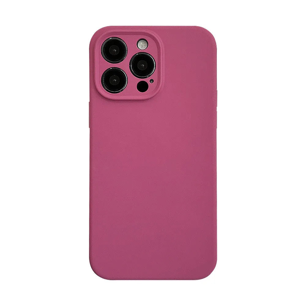 Liquid silicone phone case in solid colour with drop protection for iPhone series