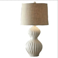 American simple ceramic table lamp with fabric shade 36cm diameter 62cm height