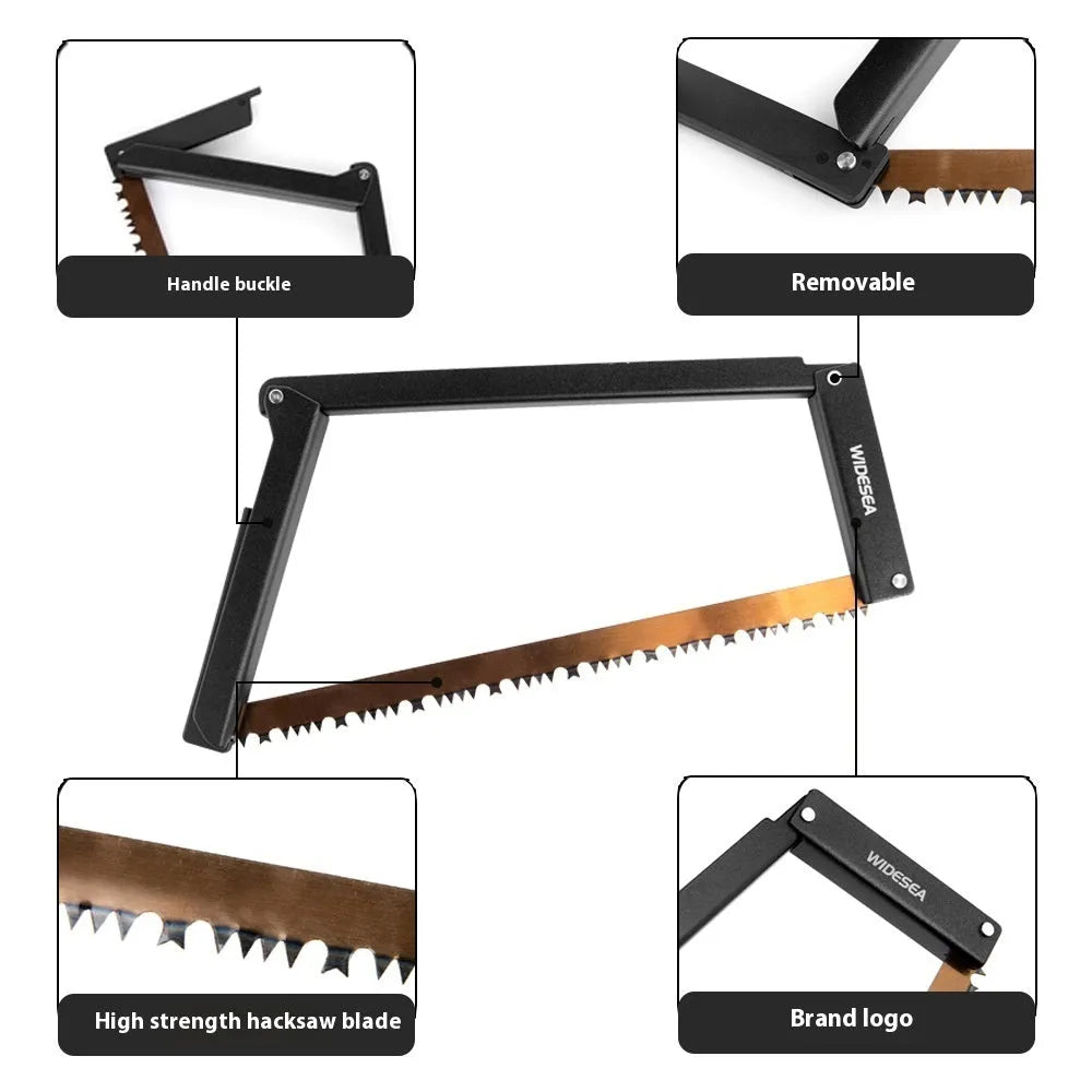 Outdoor foldable saw black aluminium PA66 nylon handle No. 65 Gao Meng hacksaw blade