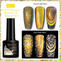 Diamond In The Debris Cat Eye Series Nail Polish Gel bottle in one of six glittering shades with nail glue.