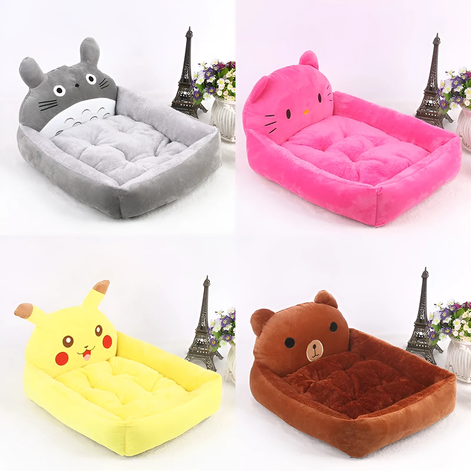 Cartoon-style washable pet sofa bed for small dogs and cats in blue colour
