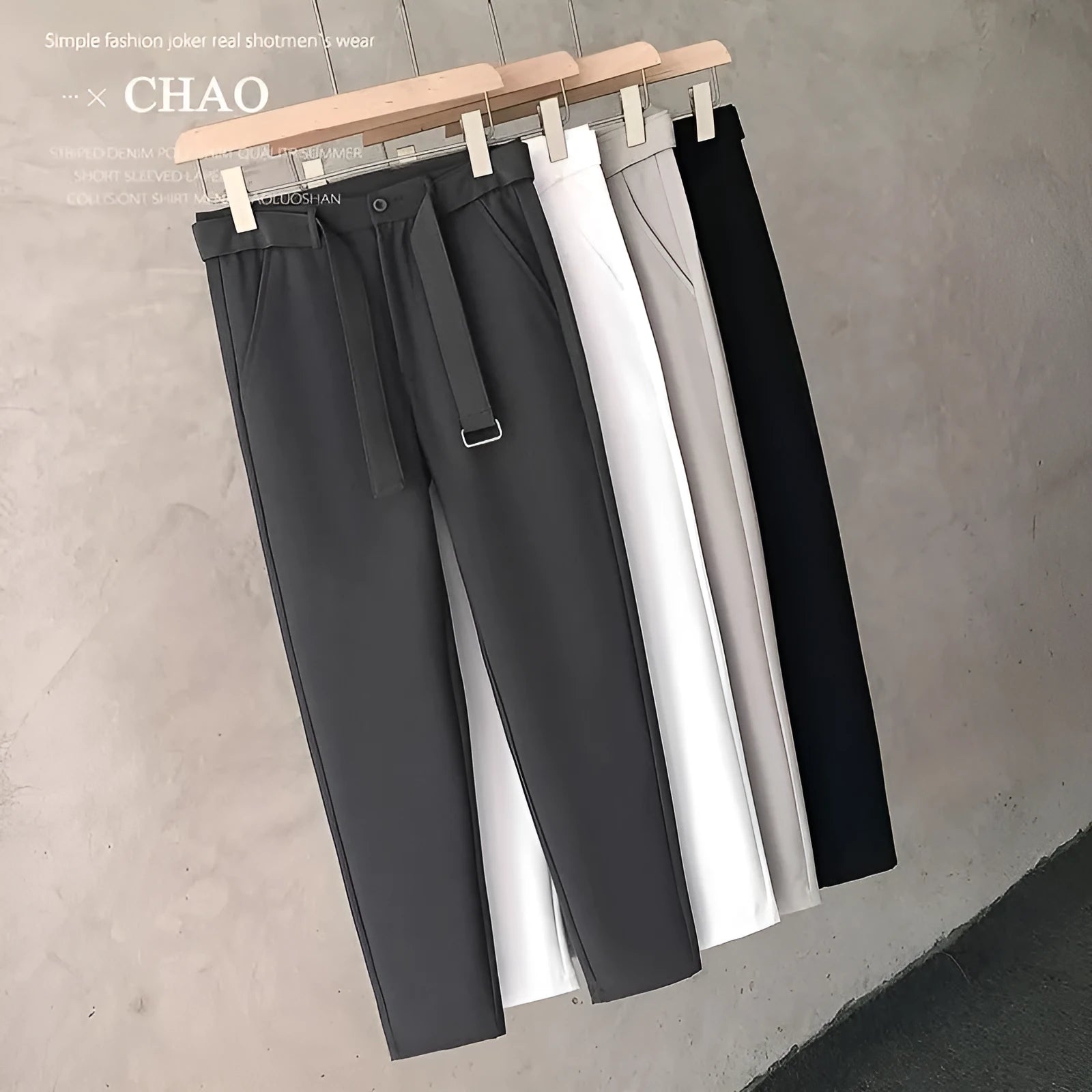 Boys slim straight wool trousers with tapered design in business casual style
