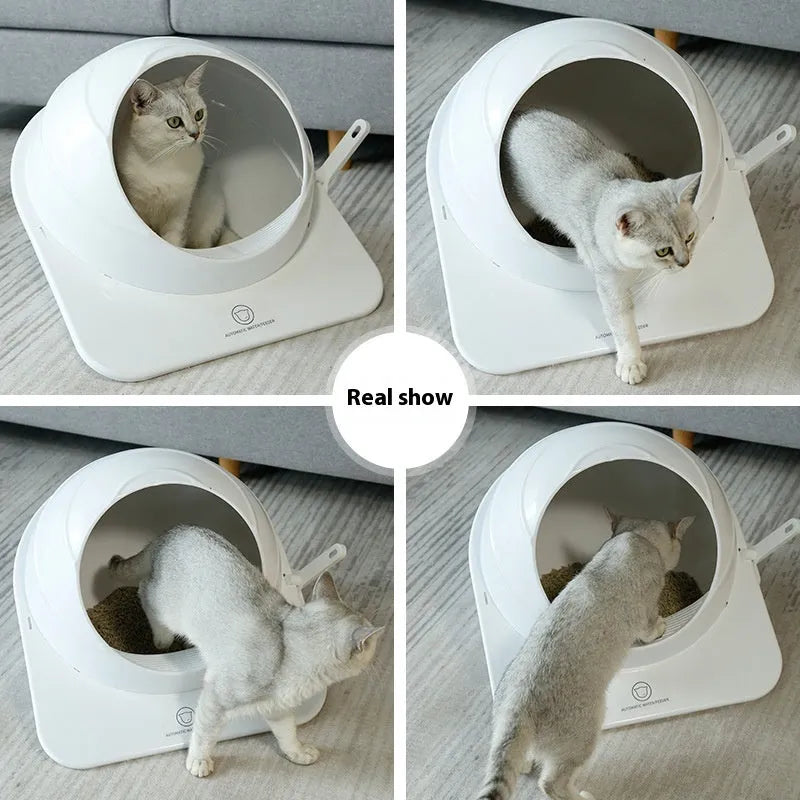 Large fully enclosed cat litter box in Ariston colour made from PP plastic with scoop included