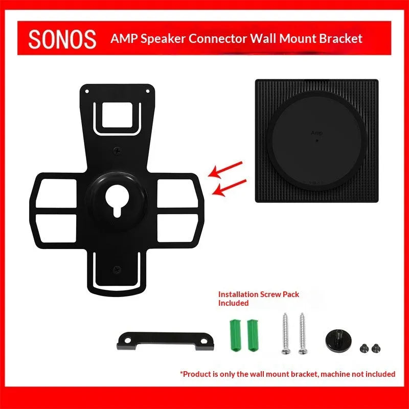 Black wall mount bracket for SONOS Amp with screw package