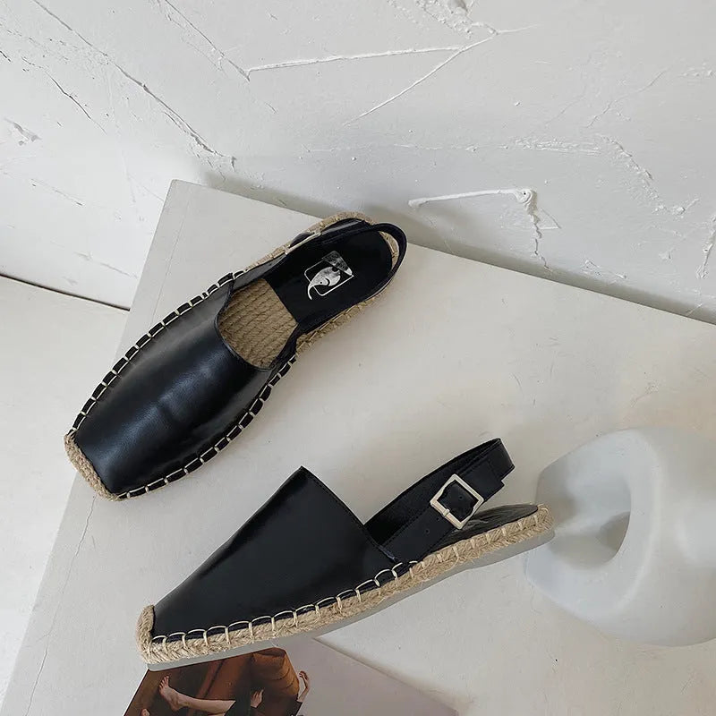 Women's retro fisherman flat sandals with canvas upper and soft leather in multiple colours