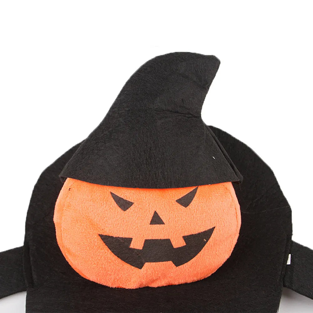 Dog wearing a PP Cotton Halloween pet costume in Ghost colour, side view, available sizes S to XL