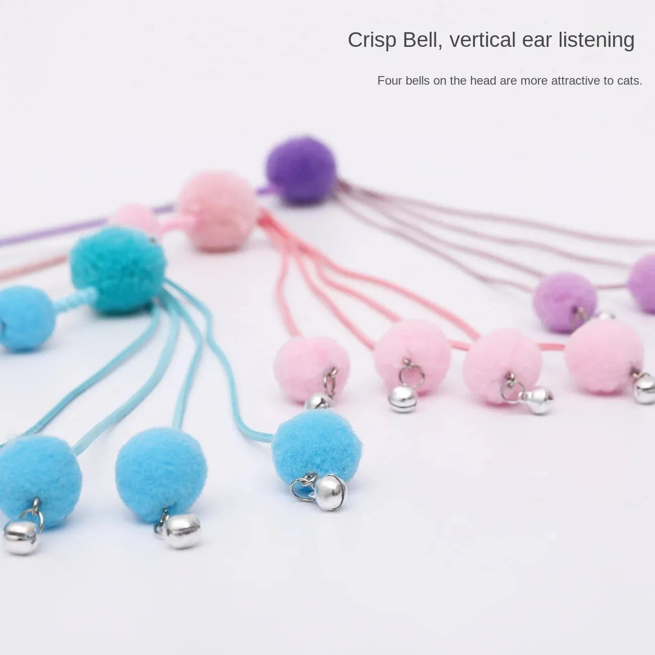 Pipitao funny cat stick self-happiness pet toy with tassel in blue colour