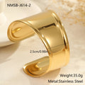 Women's geometric wave bracelet in stainless steel with gold plating and asymmetric design