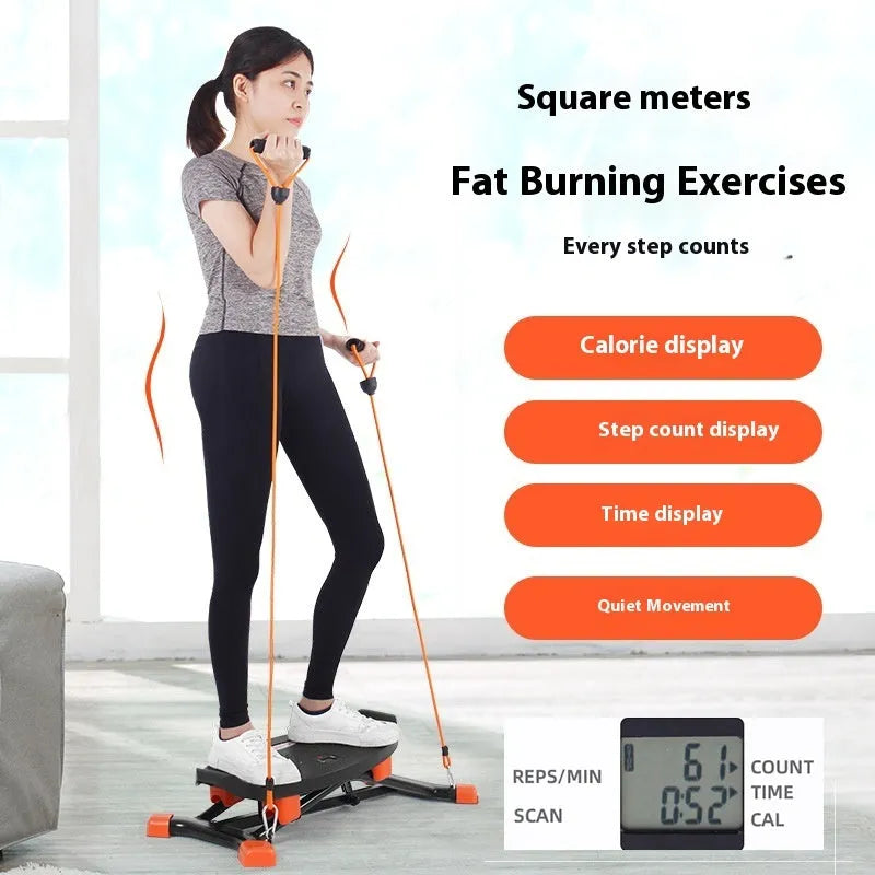 Black JS101A mini fitness skiing machine for home cardio and weight loss workouts.