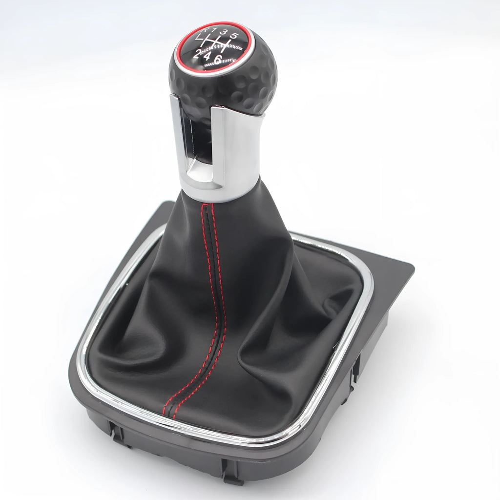 Leather gear shift handball and dust boot for Volkswagen Golf 5, 6, and 7 manual transmission models
