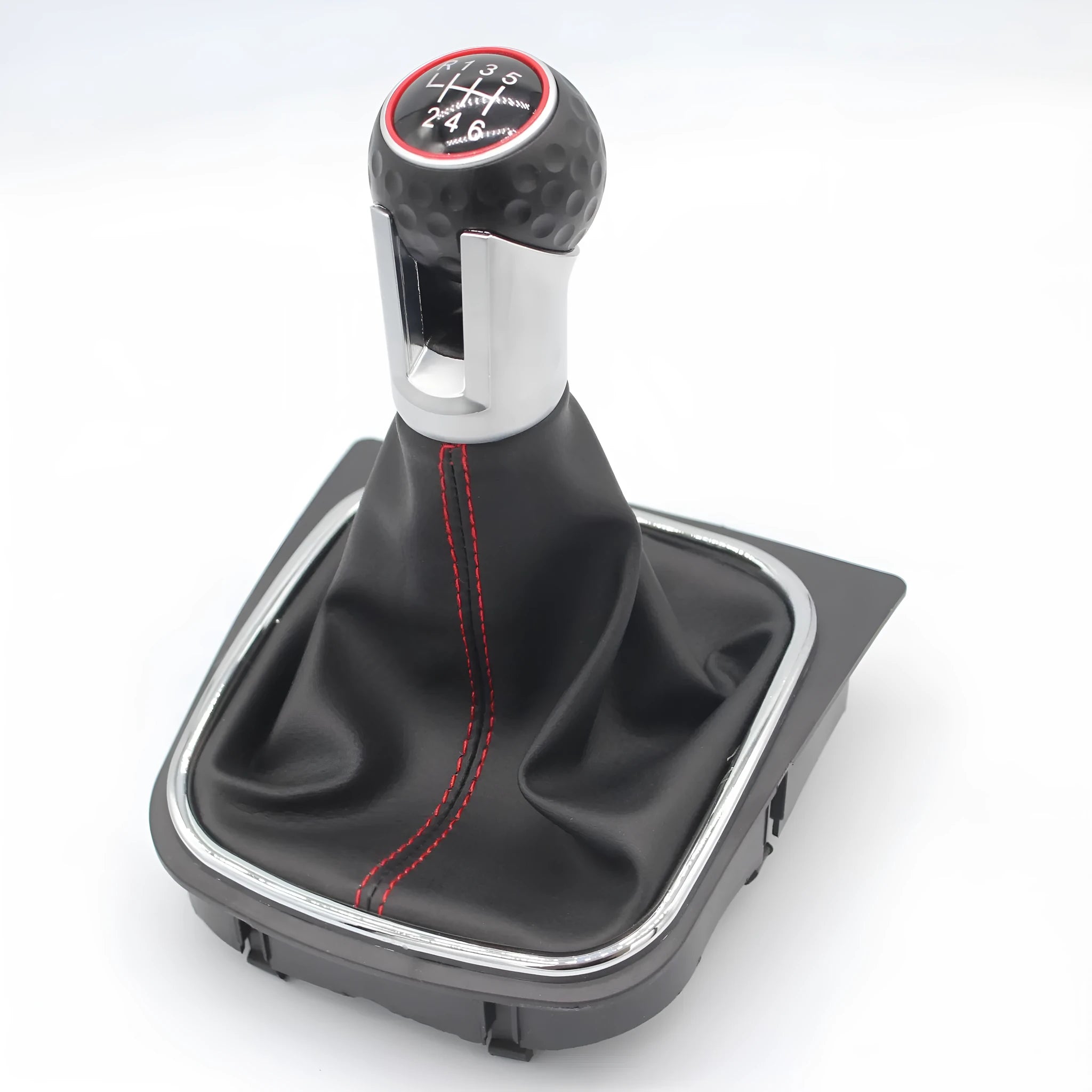 Leather gear shift handball and dust boot for Volkswagen Golf 5, 6, and 7 manual transmission models
