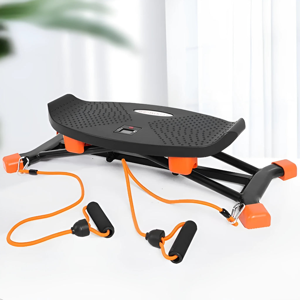 Black JS101A mini fitness skiing machine for home cardio and weight loss workouts.