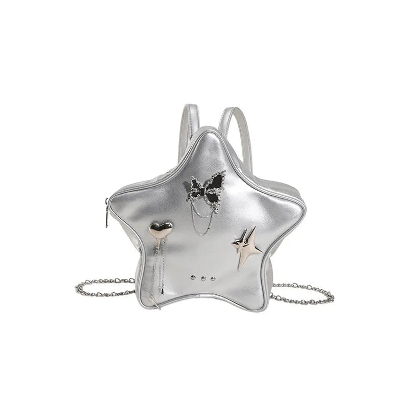 Women's soft PU leather mini backpack shoulder messenger bag in black, beige, and silver colour options