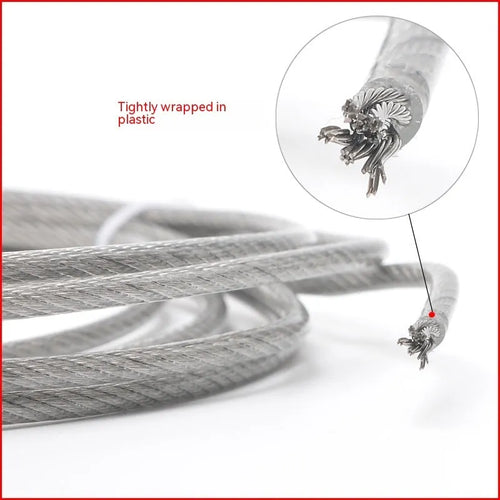 304 stainless steel security cable showing double twist construction and multiple diameter options