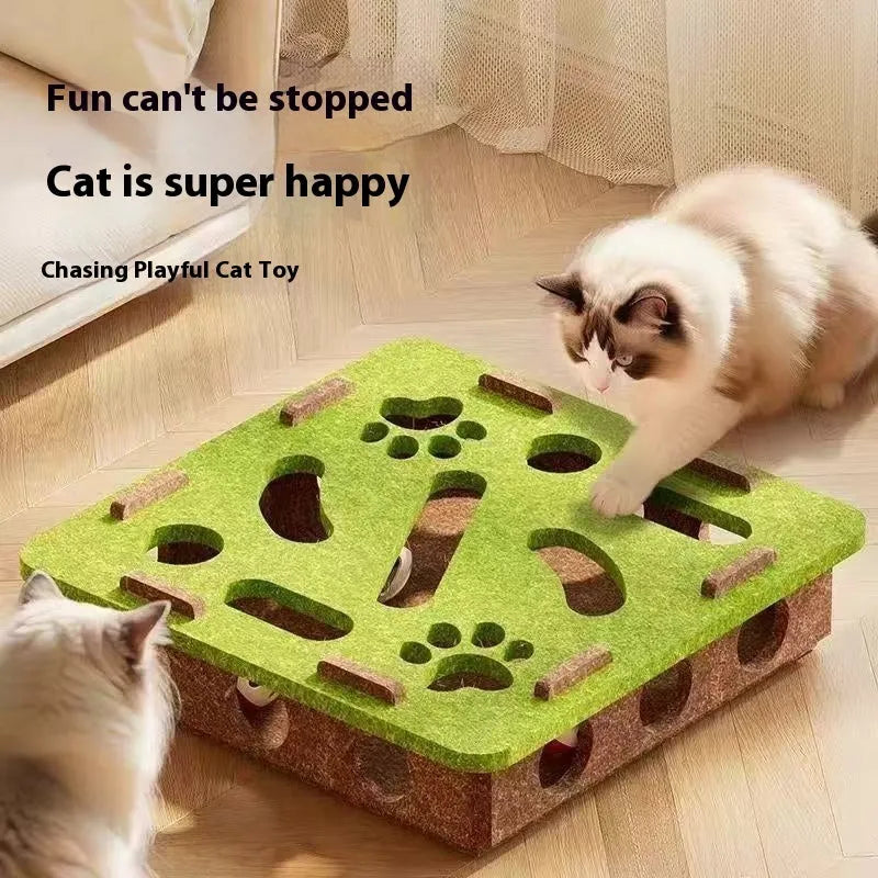 Rectangular felt cat scratching box with hole for claw maintenance in three colour options