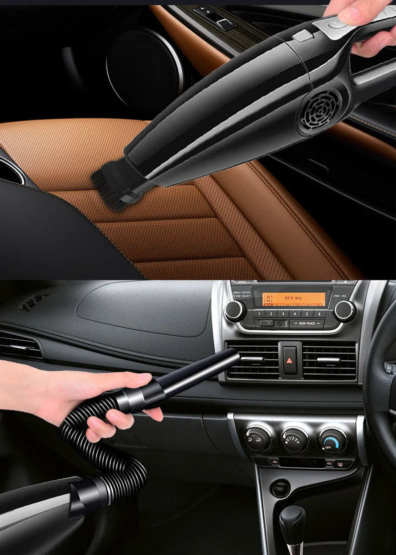 Black and orange Hypa eighth generation high power 120W car vacuum cleaner with 12V plug.