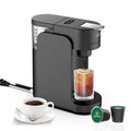 Black capsule coffee machine with 0.5L water tank and adjustable stainless steel tray for KCUP capsules