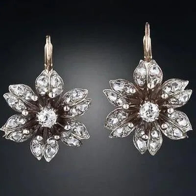 Retro fashion creative silver electroplated alloy earrings for women