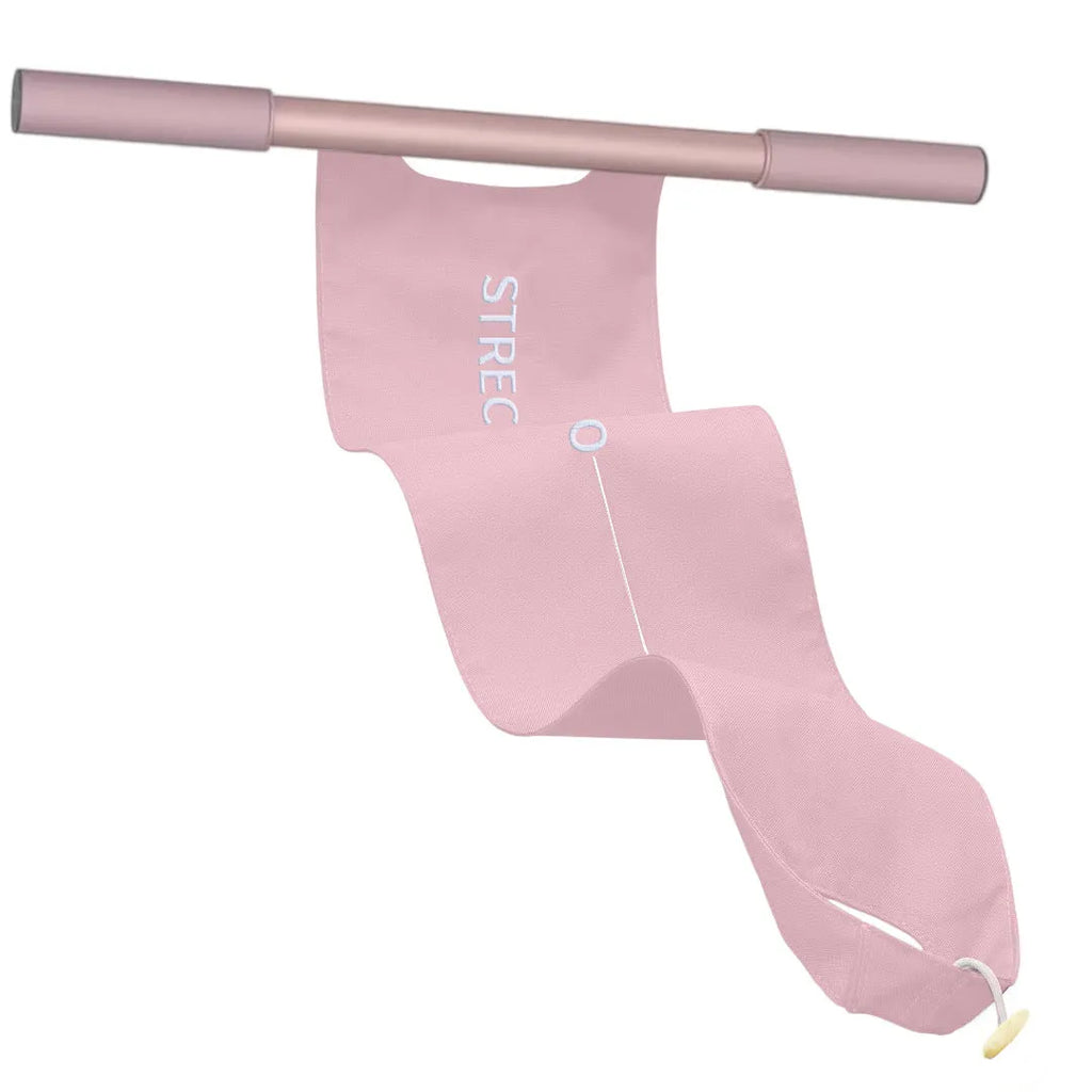 Yoga stretching tool in grey or pink colours for shoulder, back and hip flexibility exercises